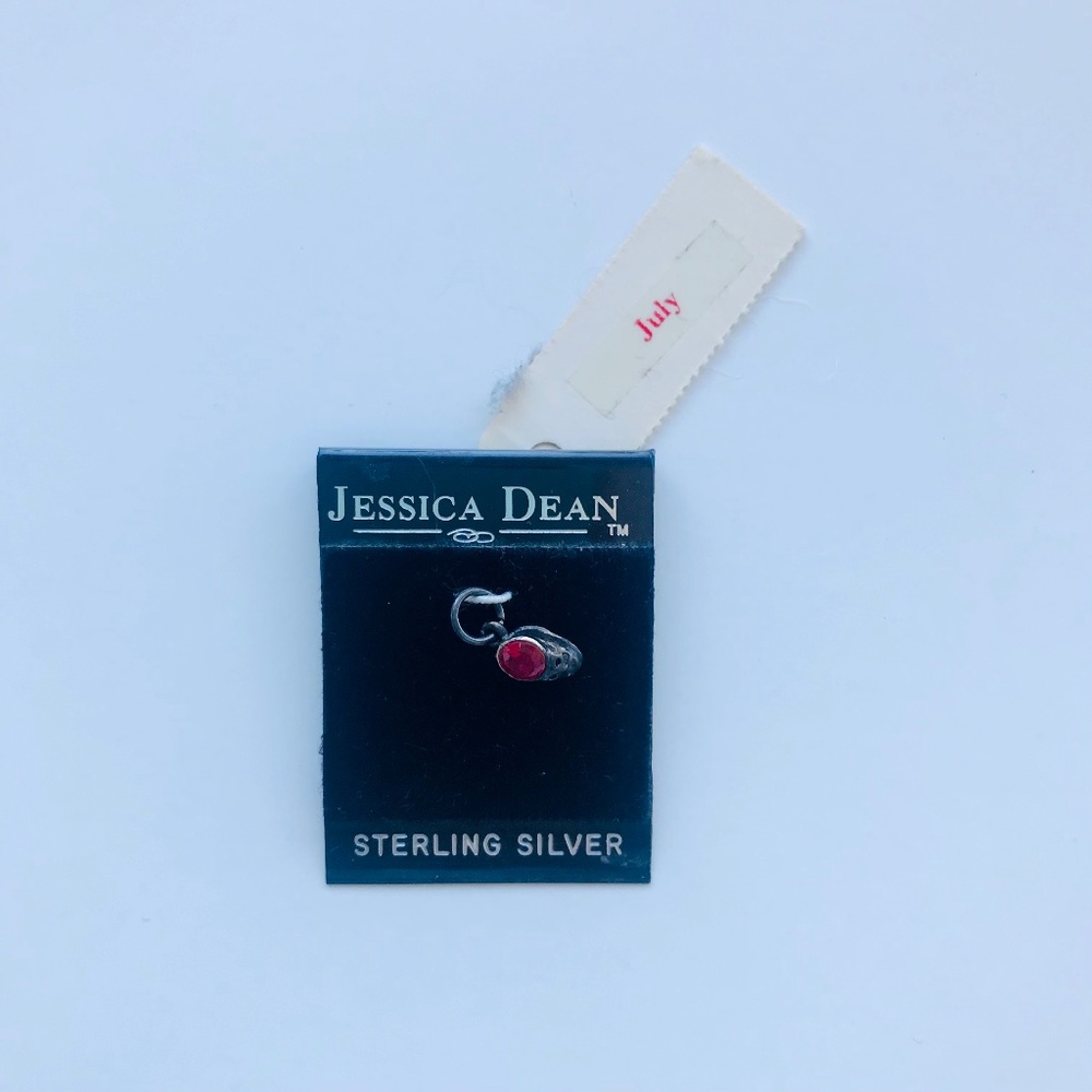 NWT July Birthstone Charm - Jessica Dean Sterling Silver Baby Shoe Charm